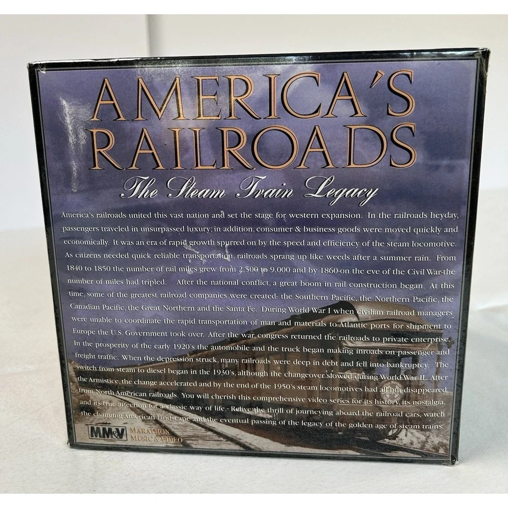 NIB America's Railroads: The Steam Train Legacy VHS Box Set Of 7 In Slipcase